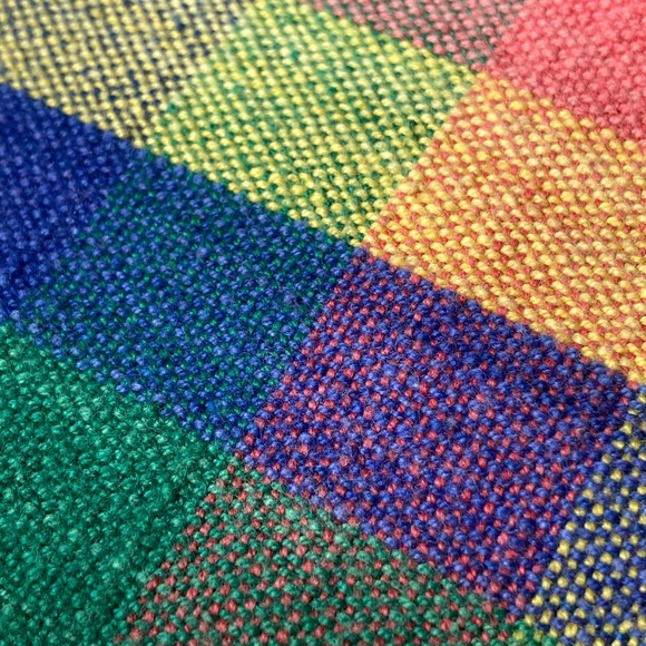 Round plaid cotton tablecloth - Picture 3 of 5